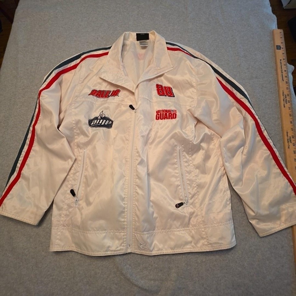 Hendrick‎ Motorsports Jacket Mens Large White NASCAR Racing Chase Earnhardt Jr